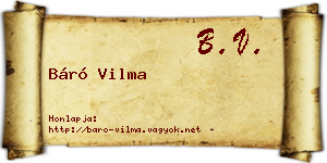 Báró Vilma névjegykártya